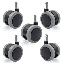 画像をギャラリービューアに読み込む, ENJOY 二色成形ウレタンキャスター 輪径50mm IKEA イケア オフィスチェア 椅子交換用 差込式 シャフト径 10mm (5個セット) (5007BUG-14-NC-IK)