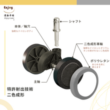 画像をギャラリービューアに読み込む, ENJOY 二色成形ウレタンキャスター 輪径50mm IKEA イケア オフィスチェア 椅子交換用 差込式 シャフト径 10mm (5個セット) (5007BUB-14-IK)