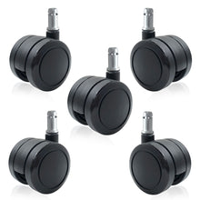 画像をギャラリービューアに読み込む, ENJOY 二色成形ウレタンキャスター 輪径50mm IKEA イケア オフィスチェア 椅子交換用 差込式 シャフト径 10mm (5個セット) (5007BUB-14-NC-IK)