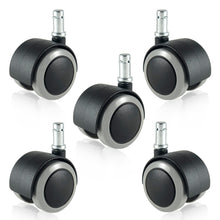 画像をギャラリービューアに読み込む, ENJOY 二色成形ウレタンキャスター 輪径50mm IKEA イケア オフィスチェア 椅子交換用 差込式 シャフト径 10mm (5個セット) (5007BUG-14-IK)