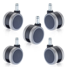 画像をギャラリービューアに読み込む, ENJOY 二色成形ウレタンキャスター 輪径60mm IKEA イケア オフィスチェア 椅子交換用 差込式 シャフト径 10mm (5個セット) (6005BUG-E-IK)