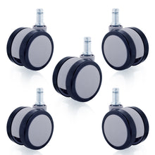 画像をギャラリービューアに読み込む, ENJOY 二色成形ウレタンキャスター 輪径60mm IKEA イケア オフィスチェア 椅子交換用 差込式 シャフト径 10mm (5個セット) (6005GUB-23-IK)
