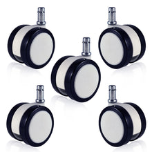 画像をギャラリービューアに読み込む, ENJOY 二色成形ウレタンキャスター 輪径60mm IKEA イケア オフィスチェア 椅子交換用 差込式 シャフト径 10mm (5個セット) (6005WUB-E-IK)