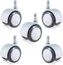 画像をギャラリービューアに読み込む, ENJOY二色成形ウレタンキャスター輪径50mmオフィスチェア 椅子交換用 静音 高耐久性 キズつきにくい 差込式 シャフト径 11mm (5個セット) (5007WUG-14)
