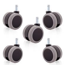 画像をギャラリービューアに読み込む, ENJOY二色成形ウレタンキャスター輪径65mmエルゴヒューマンプロオフィスチェア椅子交換用シャフト径 11mm (5個セット) (6506BUG-23)