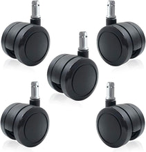画像をギャラリービューアに読み込む, ENJOY二色成形ウレタンキャスター輪径50mmオフィスチェア 椅子交換用 静音 高耐久性 キズつきにくい 差込式 シャフト径 11mm (5個セット) (5007BUB-14-NC)